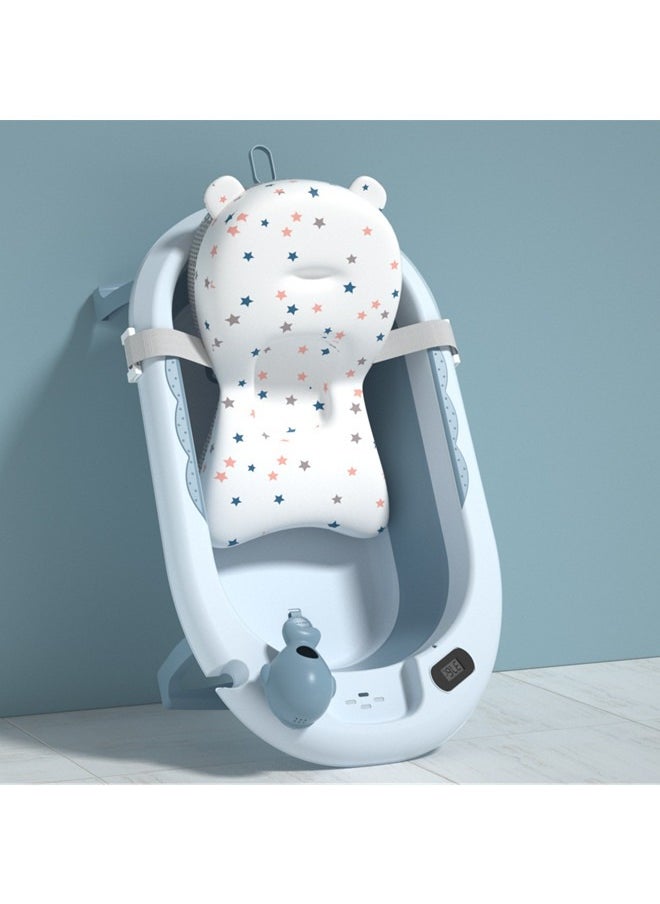 Beauenty - Baby Bathtub Foldable, Baby Bath Essentials Baby Bathtub, Newborn to Toddler Portable Travel Multifunctional Baby Bath Tub with Non-Slip Mat, Drain Hole - Image 1