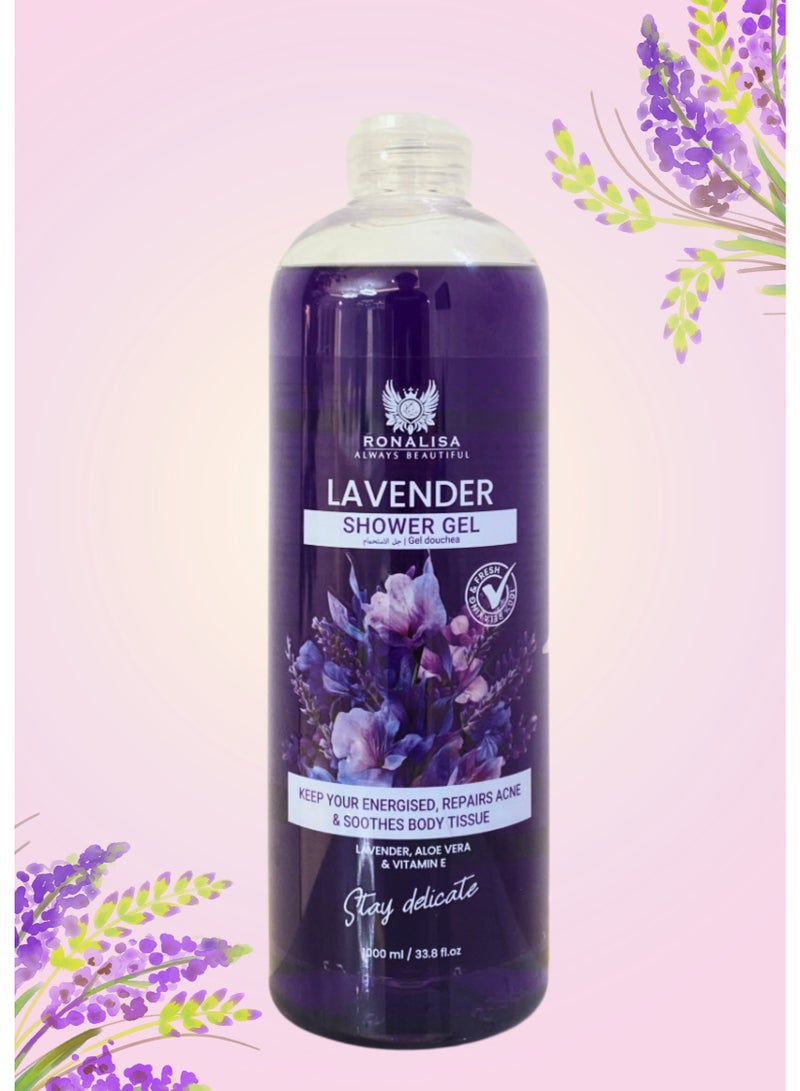 Ronalisa Lavender Shower Gel with Vitamin E and Aloe Vera -1000ml - Image 1