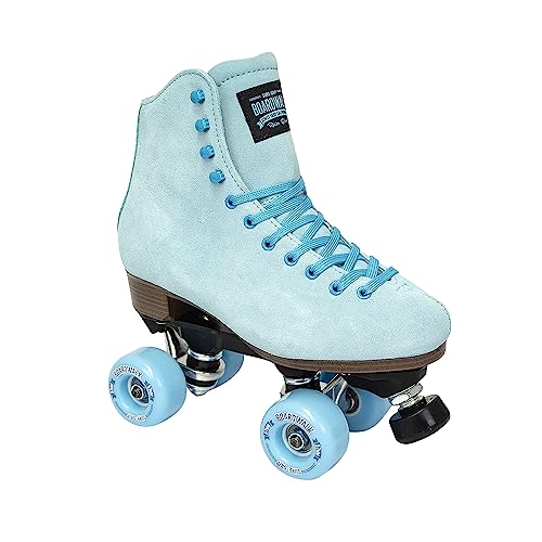 Sure-Grip Boardwalk Unisex Outdoor Roller Skates Material of Leather, Rubber, Suede & Aluminum Trucks | Comfortable, Extra Long Laces - Suitable for Beginners (Sea Breeze, Mens 5 / Womens 6) - Image 1