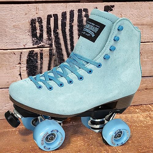 Sure-Grip Boardwalk Unisex Outdoor Roller Skates Material of Leather, Rubber, Suede & Aluminum Trucks | Comfortable, Extra Long Laces - Suitable for Beginners (Sea Breeze, Mens 5 / Womens 6) - Image 4