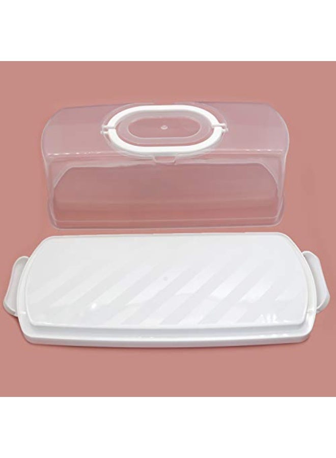 jaexest N Plastic Rectangular Bread Box with Portable Handle, White, Pumpkin - Image 4