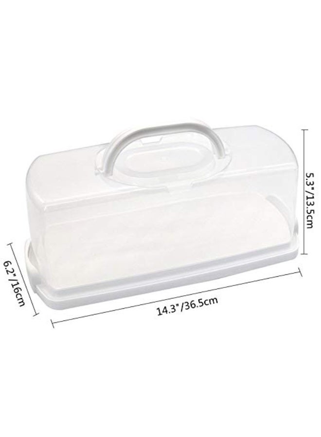 jaexest N Plastic Rectangular Bread Box with Portable Handle, White, Pumpkin - Image 2