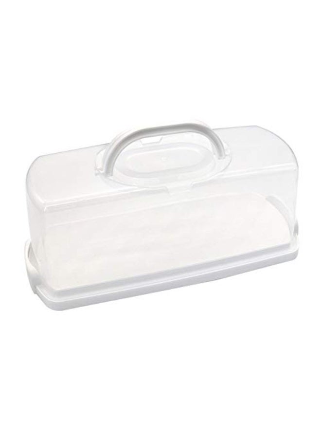 jaexest N Plastic Rectangular Bread Box with Portable Handle, White, Pumpkin - Image 1