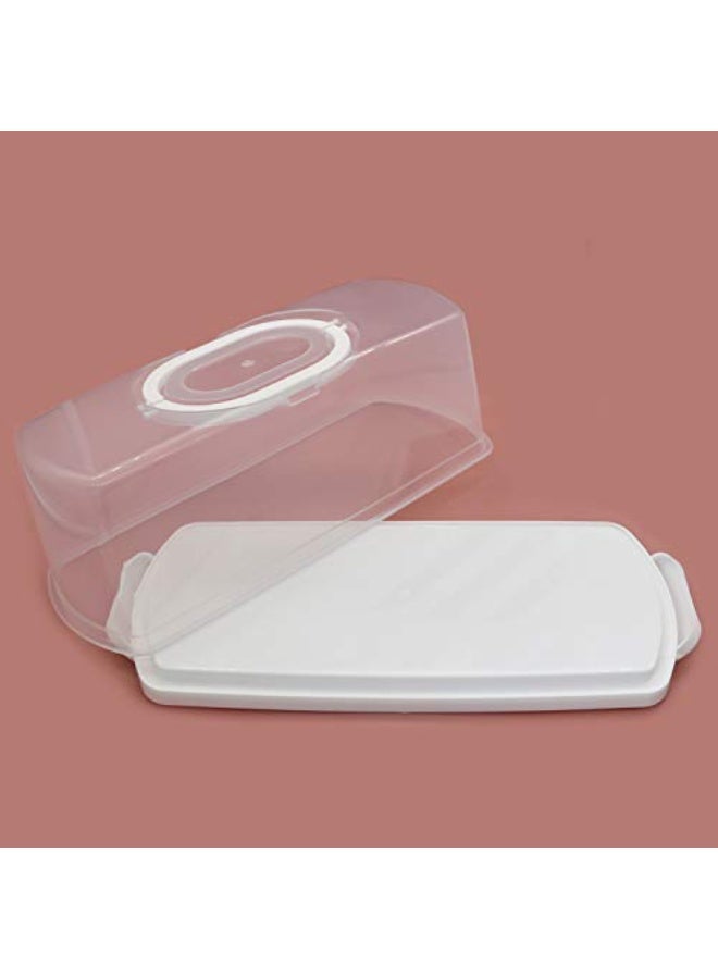 jaexest N Plastic Rectangular Bread Box with Portable Handle, White, Pumpkin - Image 3