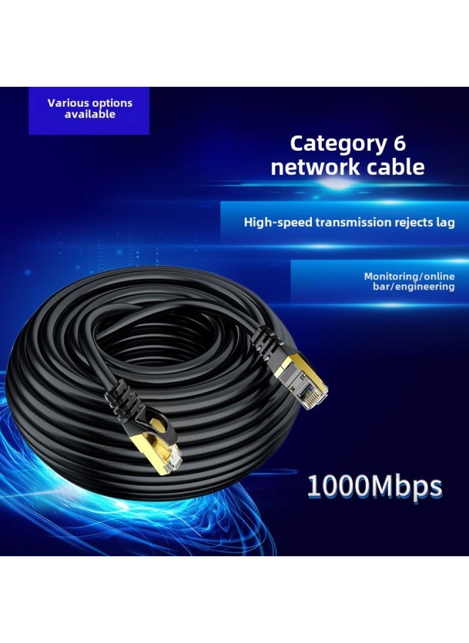 Generic 8-core Finished Network Cable Jumper Router Cat 6 Six Gigabit Network Cable RJ45 Computer High-speed Broadband Network Cable-Color:Pure Black Gold-plated Shield Head-Line Length:1m  - Image 2
