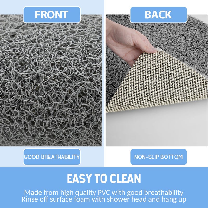 Hargiis Non Slip Bathtub Mat, Anti Slip Shower Mat, Quick Drying Bath Tub Mats, Foot Scrubber Mat, Anti Slip Mat for Tub, Floor, Bathroom, Home, Kitchen, Hotel (Grey 32"x17") - Image 4