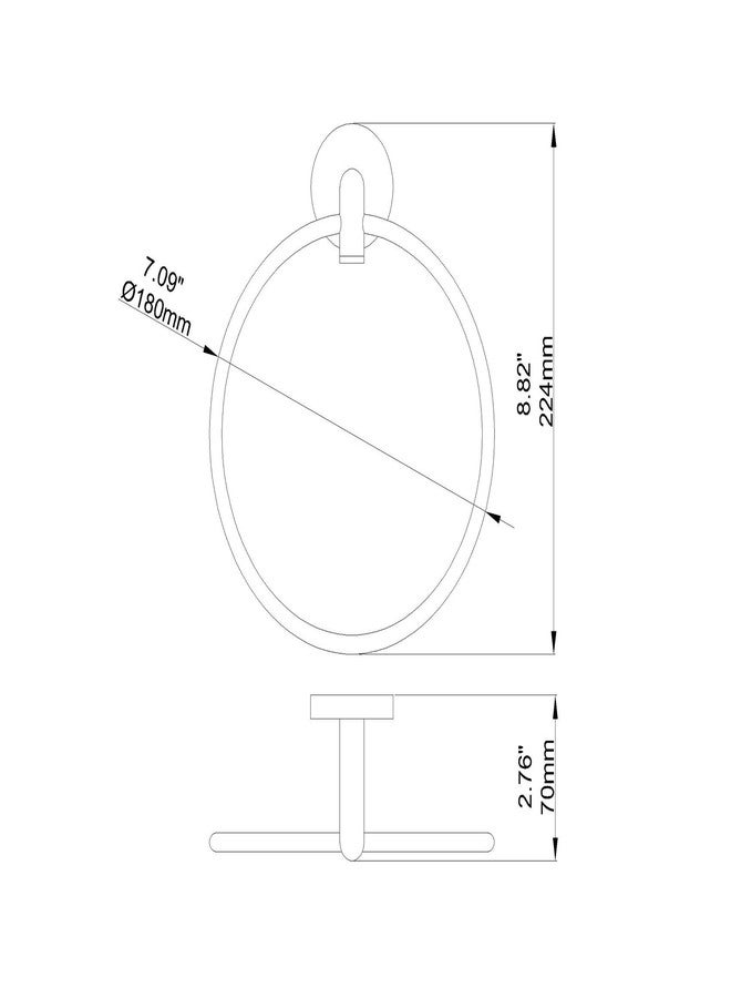 BUVELOT Hand Towel Holder for Bathroom Chrome Towel Ring Bath Towel Hanger Modern Hand Towel Rack Wall Mounted,077060-CR Leo Seires - Image 3