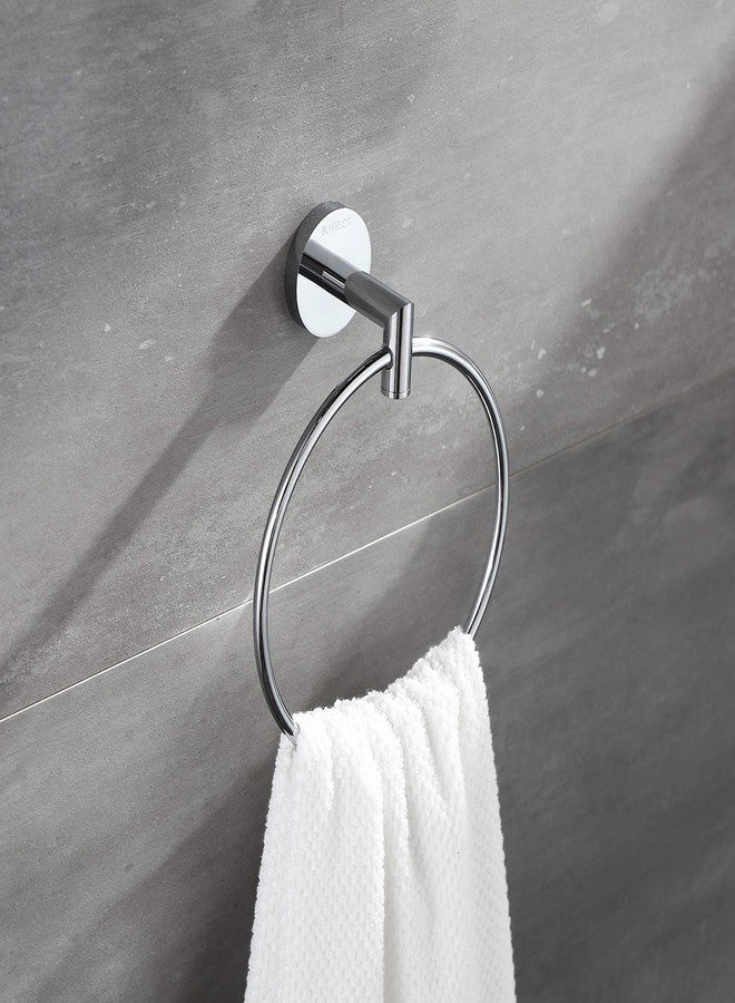 BUVELOT Hand Towel Holder for Bathroom Chrome Towel Ring Bath Towel Hanger Modern Hand Towel Rack Wall Mounted,077060-CR Leo Seires - Image 1