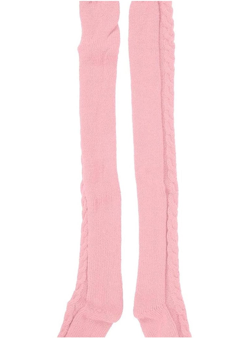 Generic - Cable Knitted High Boot Socks,Cable Knit Thigh High Boot Socks,Extra Long Winter Over Knee Stockings,Leg Warmers,Extra Long Cotton Knit Warm Thick Tall Long Boot - Image 1