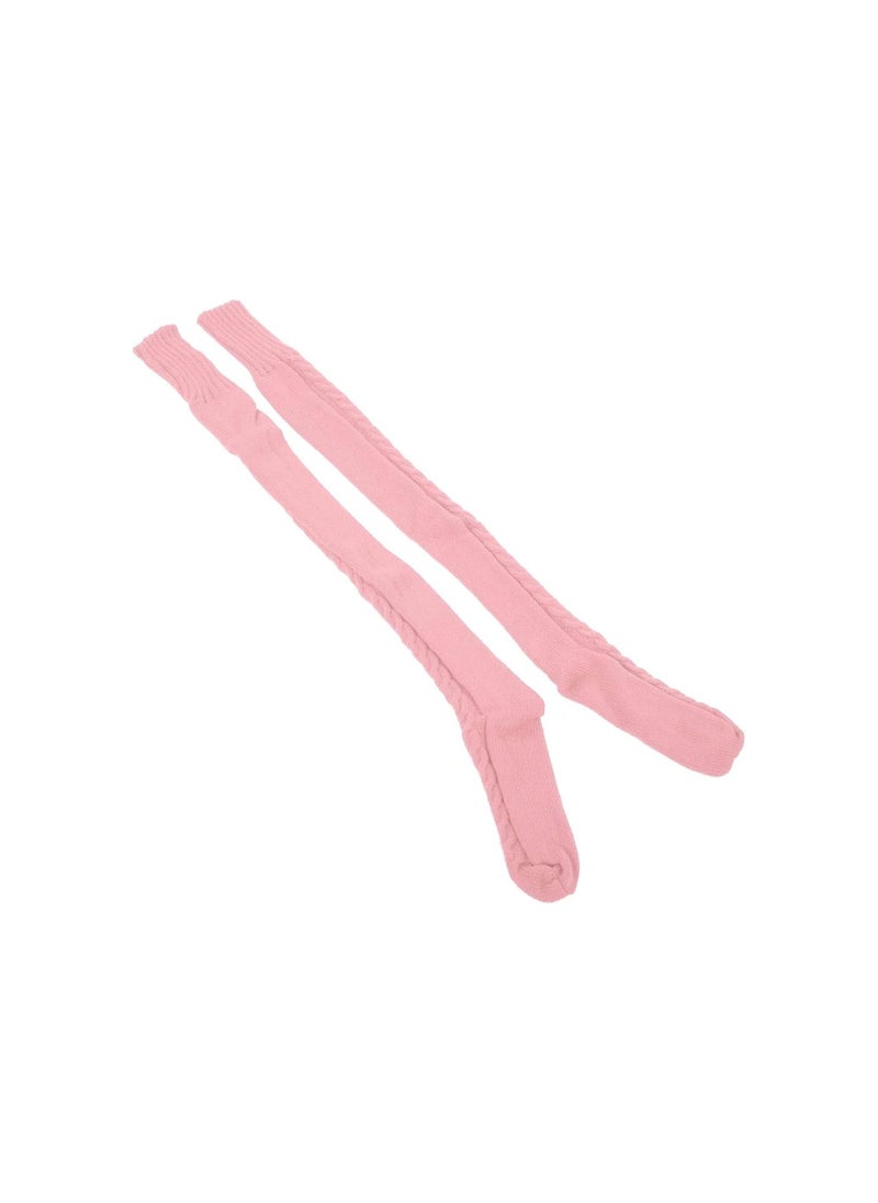 Generic - Cable Knitted High Boot Socks,Cable Knit Thigh High Boot Socks,Extra Long Winter Over Knee Stockings,Leg Warmers,Extra Long Cotton Knit Warm Thick Tall Long Boot - Image 1