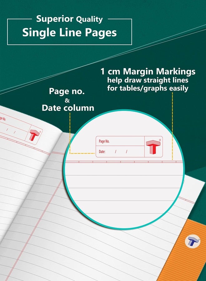 TARGET PUBLICATIONS WOODSNIPE Target Publications Single Line Notebook|Small Single Line Copy|72 Ruled Pages|Hard Brown Cover Book|15.5 Cm X 19 Cm Approx|for School,College and Office Use|Pack of 6 Books|GSM 60 - Image 5