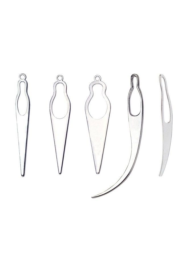 YTBYT 5 Pieces Dreadlocks Tools Hair Interlocking Tool Crochet Needle Sisterlocks Craft Dreadlocks Hair Extensions Locs Tightening Accessories Easyloc Hair Tool (Silver) - Image 1