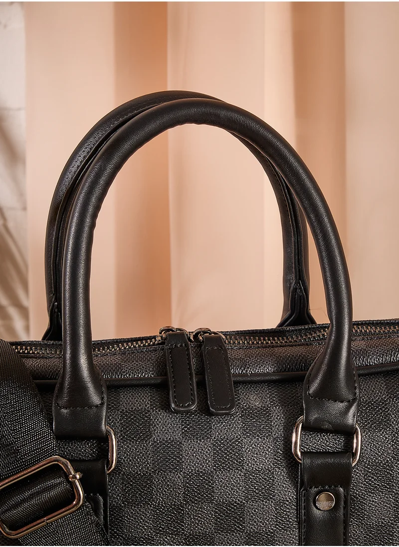 Robert Wood Check Print Laptop Bag