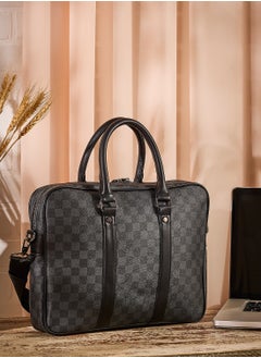 Robert Wood Check Print Laptop Bag  - Image 2