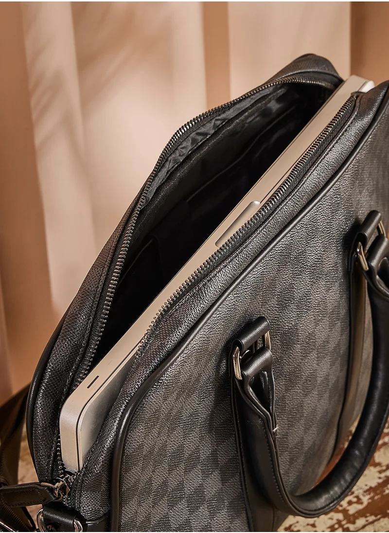 Robert Wood Check Print Laptop Bag