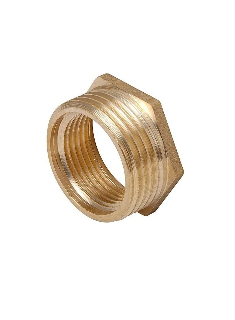 Brass Reducing Bush 3/4 x 1/2 inch, Brass Hexagon Bush 3/4 x 1/2, Washing Machine inlet reducer bush  - Image 1