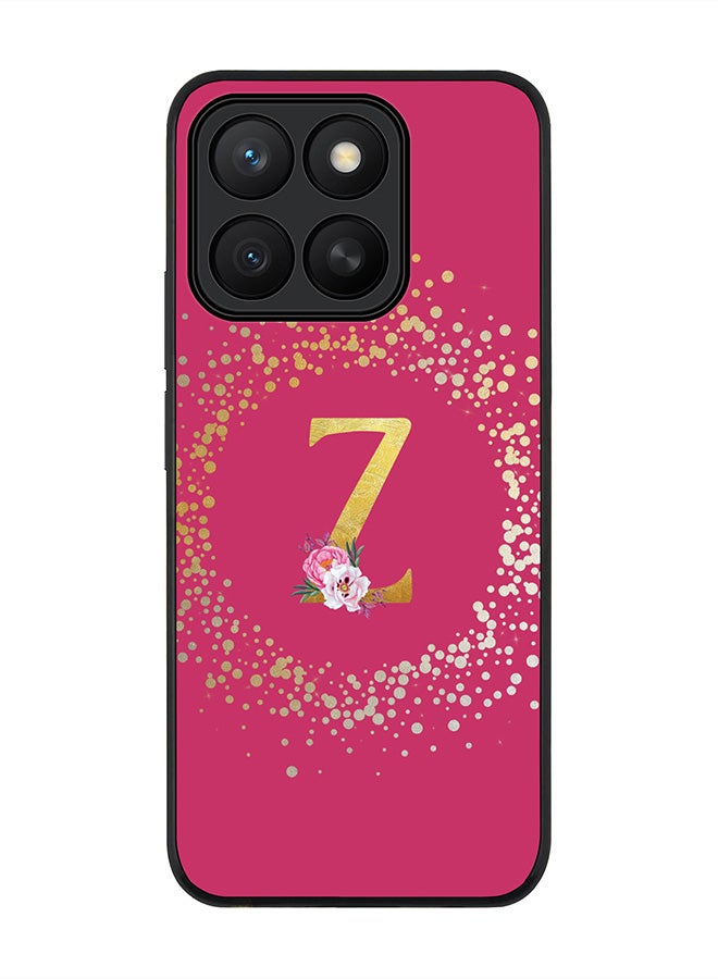 Stylizedd For Honor X8c Case,Slim fit Camera Protection, Shockproof Thin Phone cover  - Custom Monogram Floral - Z ( Deep Pink )