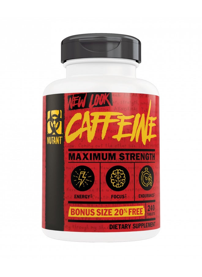 Mutant - Mutant Caffeine Pure and Straightforward Pharmaceutical-Grade Caffeine Pills Helps to Temporarily Restore Mental Alertness or Wakefulness When Fatigued 240 Tablets - Image 1