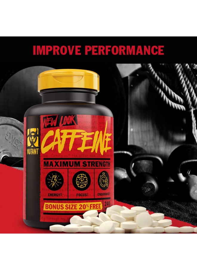Mutant - Mutant Caffeine Pure and Straightforward Pharmaceutical-Grade Caffeine Pills Helps to Temporarily Restore Mental Alertness or Wakefulness When Fatigued 240 Tablets - Image 1