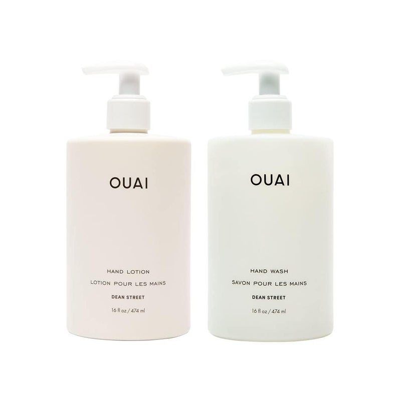 OUAI Hand Wash and Hand Lotion Set, Dean Street Scent - Moisturizes and Exfoliates with Daily Use - Made with Jojoba Esters, Avocado & Rosehip Oils (16 Fl Oz Each) - Image 1