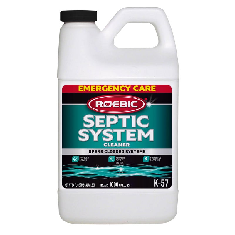 Roebic K-57-H K-57-H-3 Septic System Treatment: 1/2 Gallon, Clears Clogs, Restores Flow, Maintains Septic Systems for Optimal Performance - Image 1