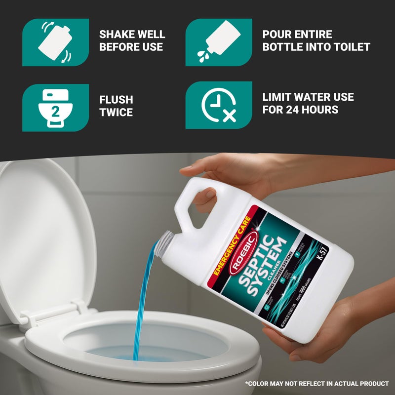 Roebic K-57-H K-57-H-3 Septic System Treatment: 1/2 Gallon, Clears Clogs, Restores Flow, Maintains Septic Systems for Optimal Performance - Image 3