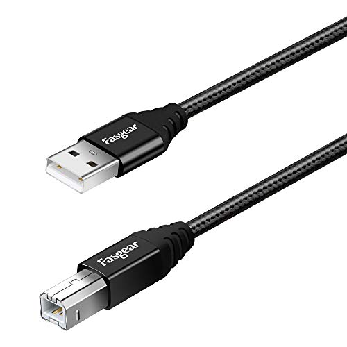 Fasgear USB B 2.0 Printer Cable: USB A to B Scanner Cord USB 2.0 Nylon Braided High-Speed Printer Cable Compatible with HP/Canon/Dell/Brother/Samsung/Lexmark/Epson etc (3ft, Black) - Image 1