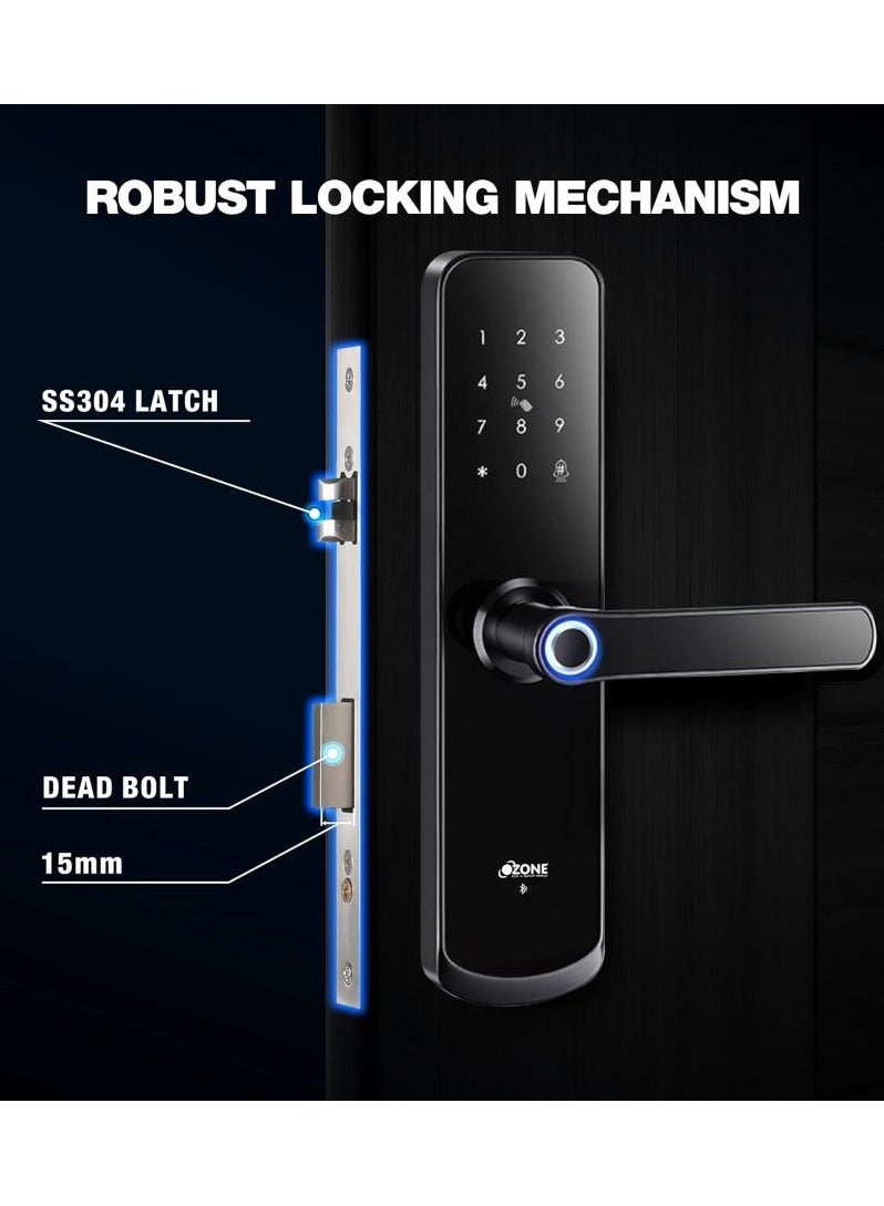 أوزون قفل باب رقمي ذكي من مورفي إيكو للأبواب الخشبية | أبواب معدنية | مع رمز التعريف الشخصي وبطاقة RFID والمفتاح الميكانيكي | تطبيق الهاتف المحمول] تطبيق Ozolife بواسطة Ozone India - Image 4