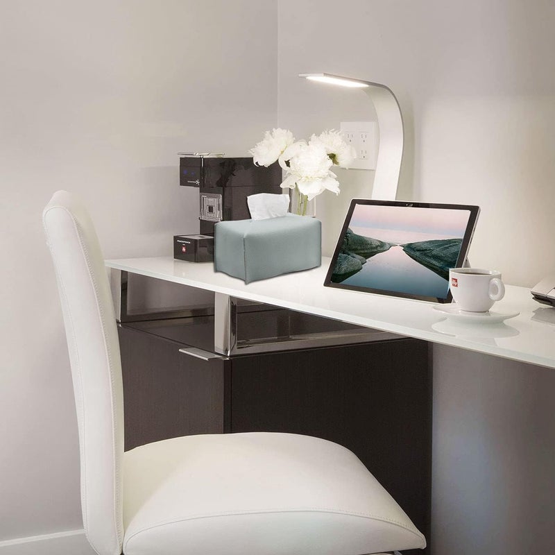 Livelab Tissue Box Cover, Modern Decorative PU Leather Rectangular Tissue Box Case Organizer Holder for Vanity Countertop, Night Stands, Livingroom, Office Desk & Car 9.5X5X5'' | Water Blue - Image 3