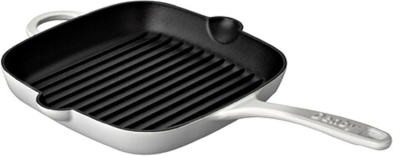 Denby  Natural Canvas White Cast Iron Griddle Pan  10 Inch Non Stick Frying Grill Pan  Oven Safe For All Stove Types Induction Gas Electric - Image 1