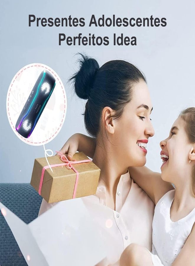 Bluetooth Speaker IPX7 Waterproof Wireless Speaker with Color Flash Super Bass 25W, 24 Hours Playtime 30 Meters Bluetooth Range Pairing (Black) - Image 4