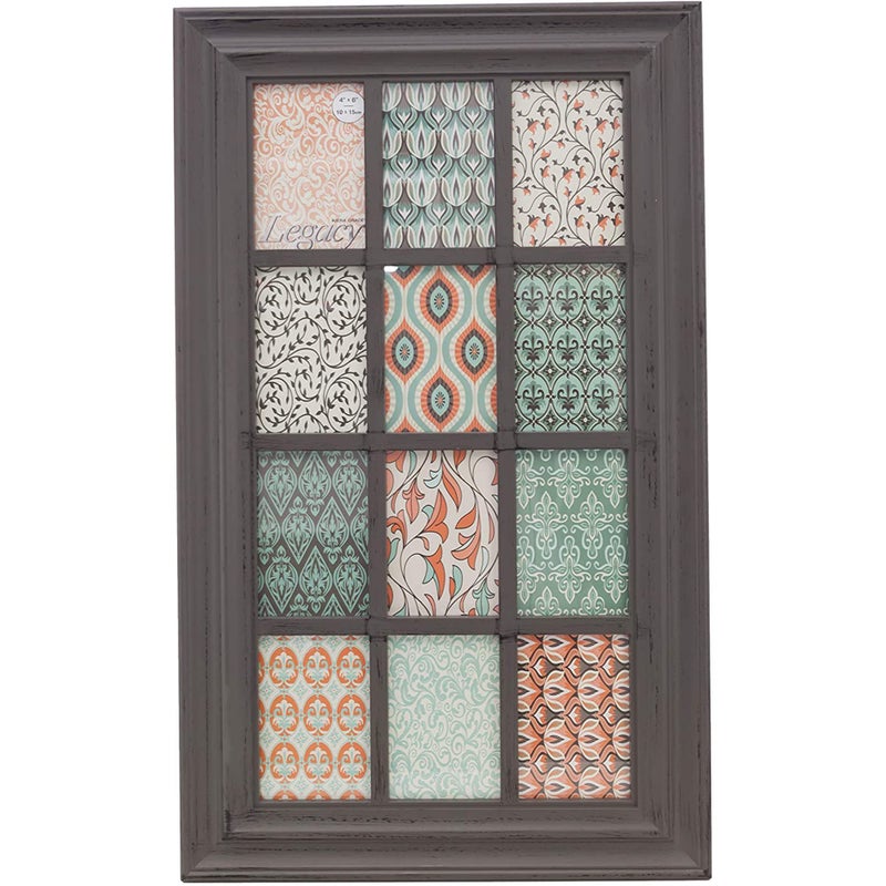 Kiera Grace kieragrace KG Collage Frame  Distressed Grey Holds 12 4 x 6 Photos - Image 1