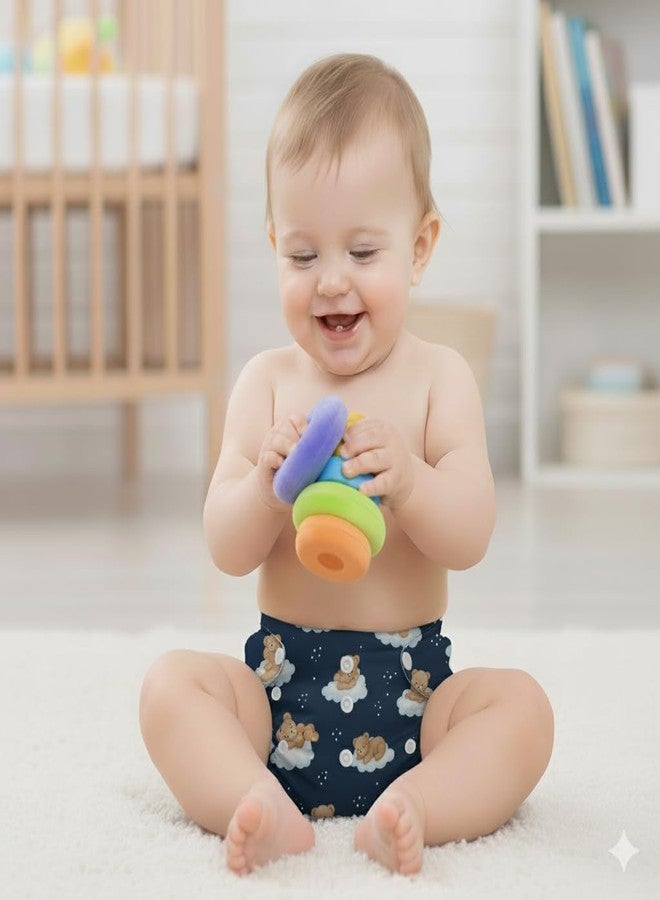 TOKOMAMY Reusable Cloth Diaper for Newborn Babies 0-3 Years (5-18kg) | Leakproof Washable Adjustable Pocket Cover Liner with 5-Layer Insert Pad | Rash-Free, (Pack of 3 Diaper + 3 Insert Pad) Free Size - Image 5