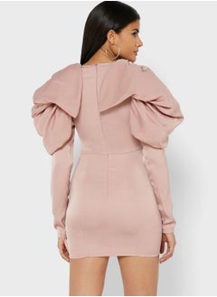 Miss Pap Sweetheart Neck Puff Sleeve Dress  - Image 2