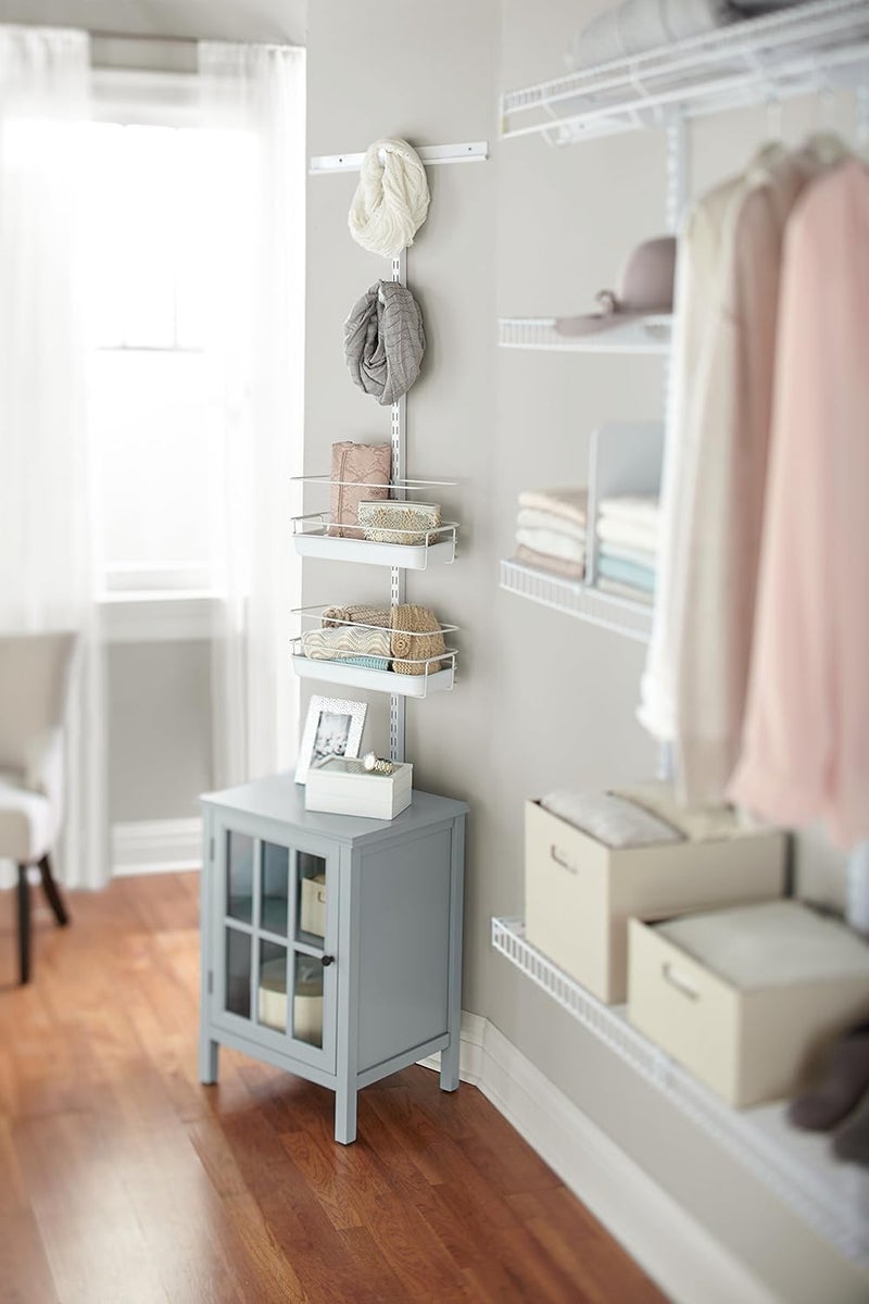 Rubbermaid أجهزة سكك رابرمايد فاست تراك 40 أبيض من الفولاذ الثقيل المتين لتنظيم المنزل/غسيل الملابس/الحمام/غرفة الطين/المخزن/خزانة الأقمشة - Image 3