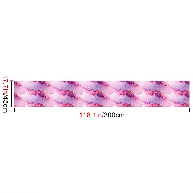 HOMETITUTE Pink Purple Marble Wallpaper Peel and Stick Ink Art Contact Paper Wall Paper Stick 118.1" x 17.7" Self Adhesive Removable Vinyl Wall Covering for Bedroom Vanity Accent Decor - Image 2
