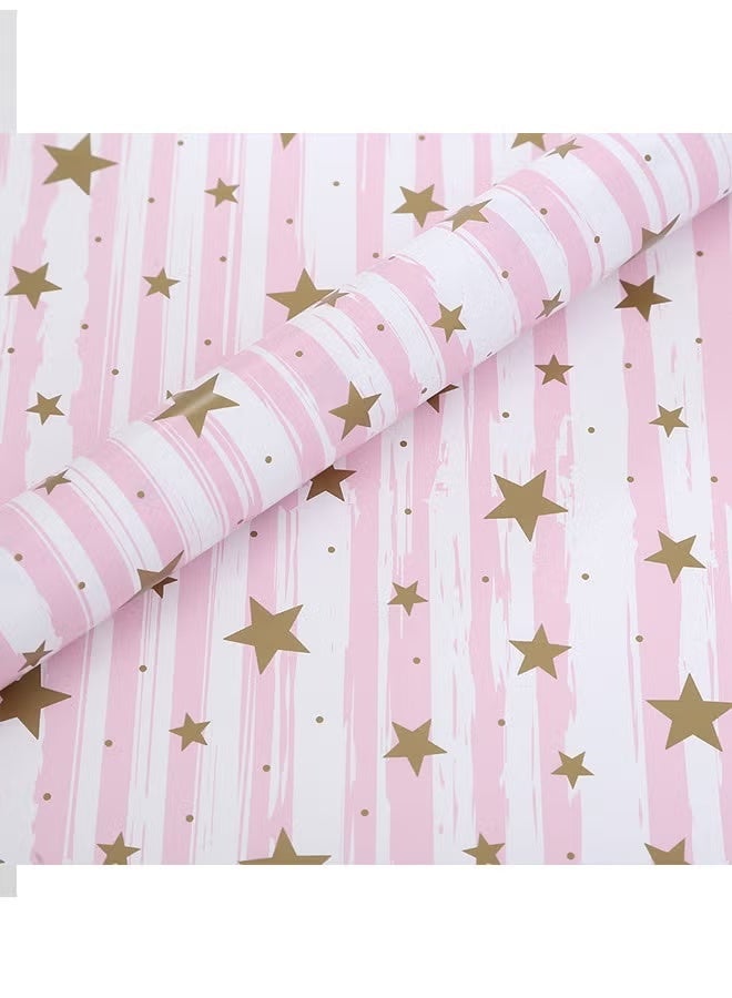 4 Sheets Gift Wrapping Paper With Accessories,Holiday Gift Wrapping Paper,Copperplate paper pink metal gift packaging set wrapping paper,Birthday Gift Box Gift Wrapping DIY, Gift Wrapping Paper for Birthday, Holiday, Wedding, Party,Kids Gift Wrapping (70cmX50cm) - Image 4