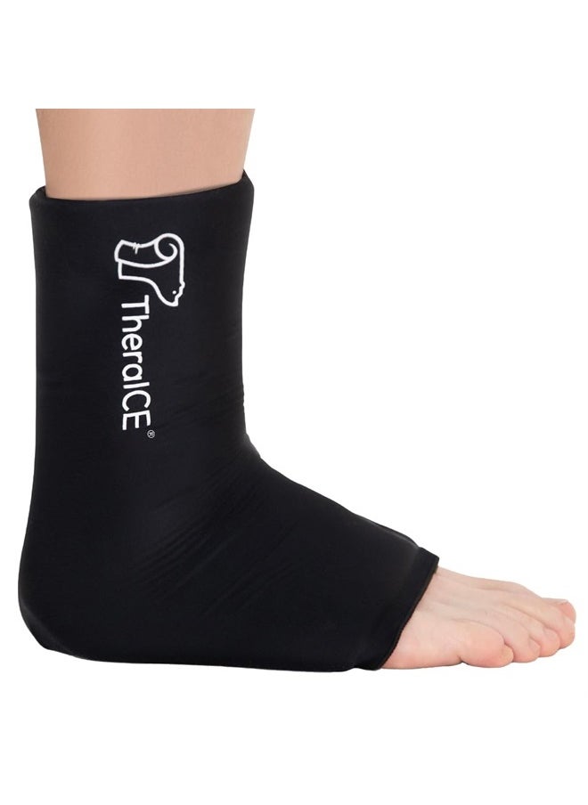 TheraICE Ankle Ice Pack Wrap for Swelling, Reusable Ankle Ice Pack for Sprained Ankle Injuries, Cold Therapy Sock Compression, Plantar Fasciitis Relief, Achilles Tendonitis, Sore Feet, Foot & Heel  - Image 1