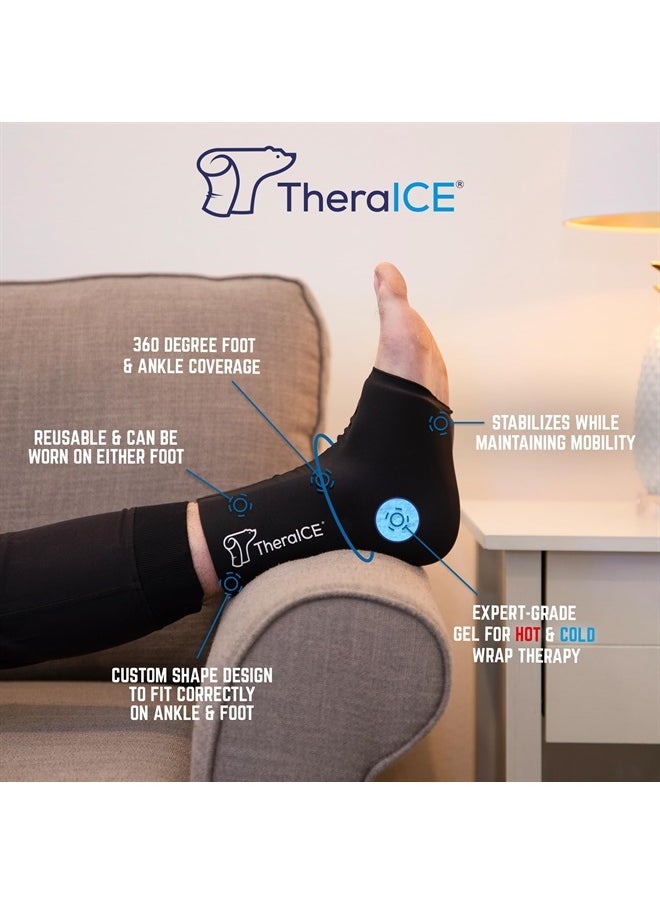 TheraICE Ankle Ice Pack Wrap for Swelling, Reusable Ankle Ice Pack for Sprained Ankle Injuries, Cold Therapy Sock Compression, Plantar Fasciitis Relief, Achilles Tendonitis, Sore Feet, Foot & Heel  - Image 2