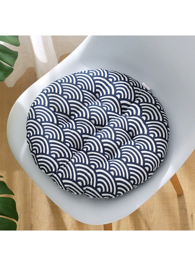 Anna Comfortable Home Office Cotton Linen Breathable Round Chair Cushion - Image 2