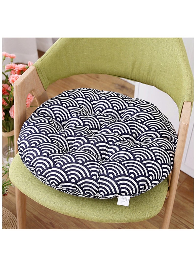 Anna Comfortable Home Office Cotton Linen Breathable Round Chair Cushion - Image 4