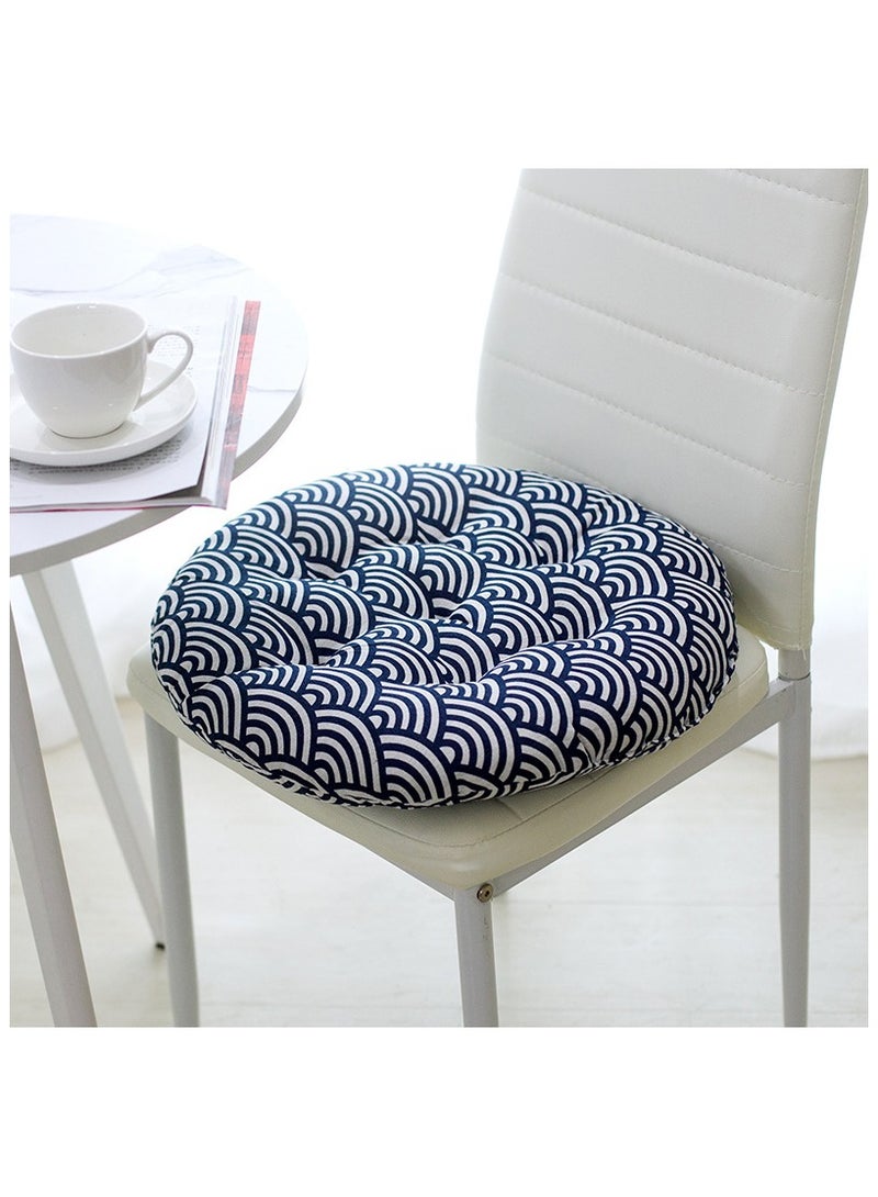 Anna Comfortable Home Office Cotton Linen Breathable Round Chair Cushion - Image 3