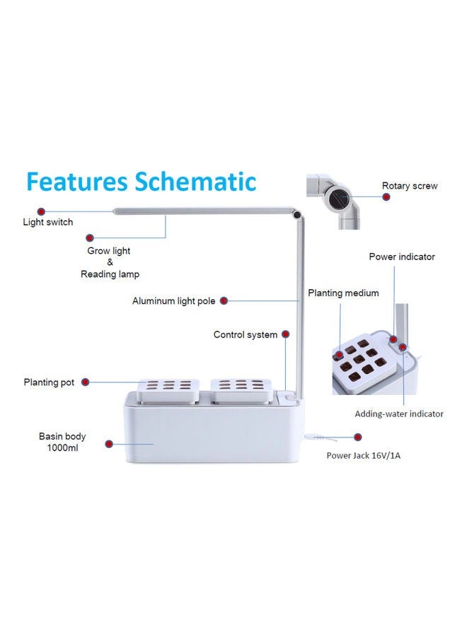 إسكدنيا نظام زراعة 2-أوعية نباتات مائية مع مجموعة أدوات إنبات النباتات بإضاءة LED - Image 3