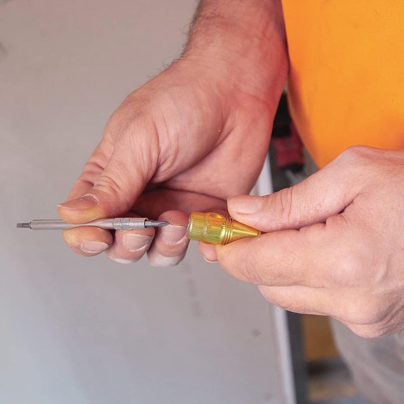 Klein Tools 32613 Multi-Bit Screwdriver, Precision HVAC 3-in-1 Pocket Screwdriver with Phillips, Slotted and Schrader Bits - Image 5