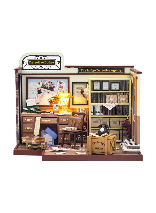 الأزرق جي دبليو Hongda Diy House Magic Detective Agency 3D مشهد تجميع ثلاثي الأبعاد نموذج معماري للبالغين لعبة تخفيف الضغط هدية - Image 4