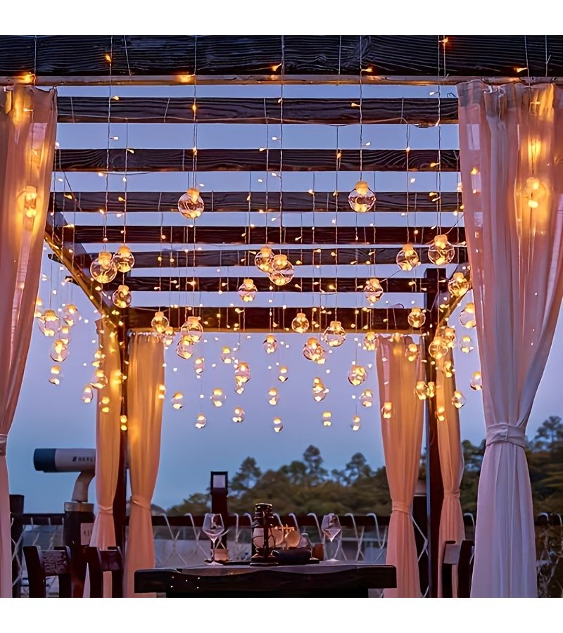 Warm Light 8 Mode USB Powered Spherical String Lights Touch Control for Home Decoration Parties Weddings Bedroom Wall Decor Elegant Lighting - Image 5