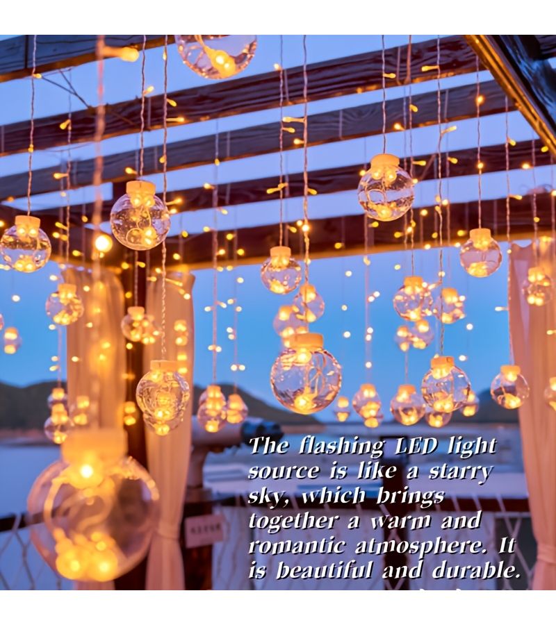Warm Light 8 Mode USB Powered Spherical String Lights Touch Control for Home Decoration Parties Weddings Bedroom Wall Decor Elegant Lighting - Image 4