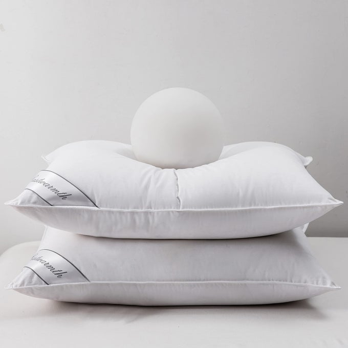GOOSE DOWN FEATHER PILLOWS BEDDING HOTEL PAIR PILLOWS 100 COTTON COVER SET OF TWO QUEEN SIZE 20X30INCH WHITE COLOR