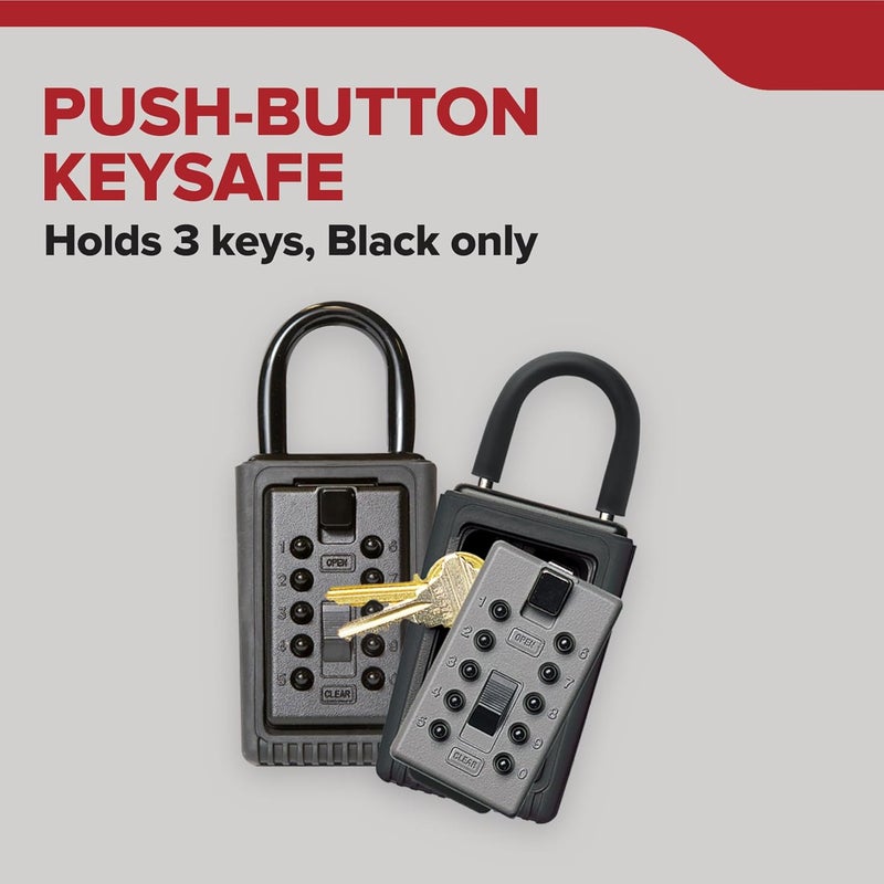 Kidde AccessPoint 001406 KeySafe Portable Push Button Key Safe Box for 3 Keys - Black - Image 2
