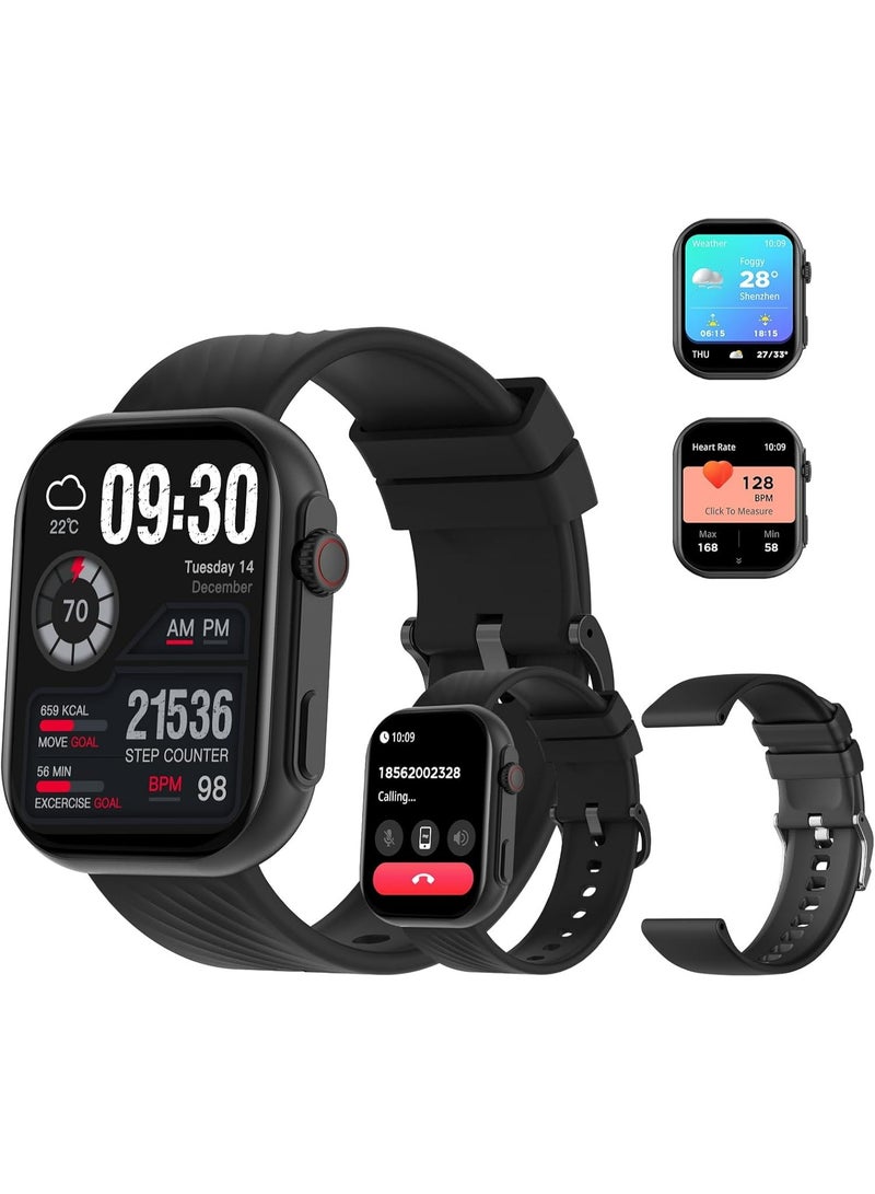 PEJE Smart Watch(Answer/Make Call),Smart Watches for Men,2.13" AMOLED Display, IP68 Waterproof,Smartwatch With Muslim Reminders,Comprehensive Health Management,Compatible with iOS & Android BLACK - Image 1